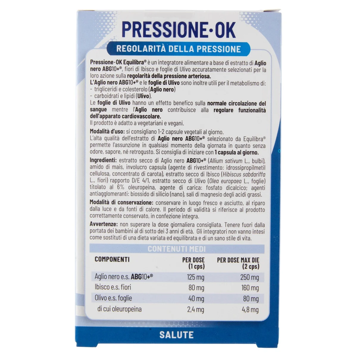 Equilibra Pressione Ok 40 Capsule Vegetali Regolarità della Pressione Arteriosa