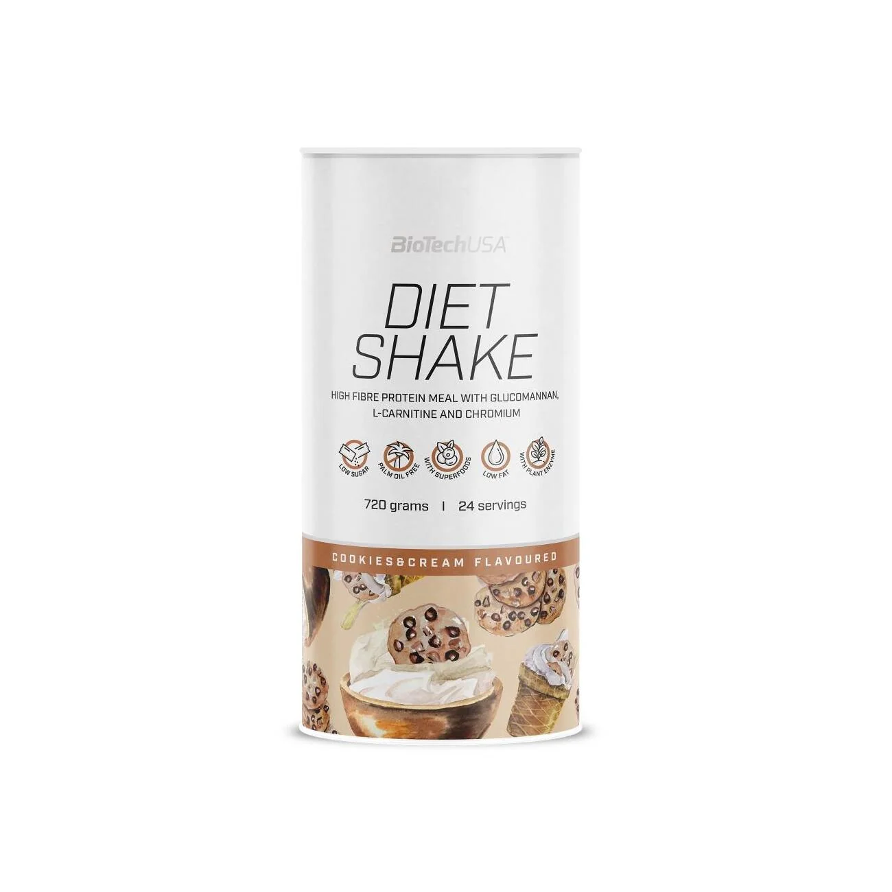 Biotechusa Diet Shake Cookies & Cream 720 g Controllo del Peso
