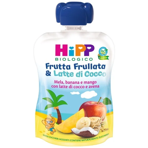 Hipp Bio Frutta Frullata e Latte di Cocco Gusto Mela 90 g Frutta biologica