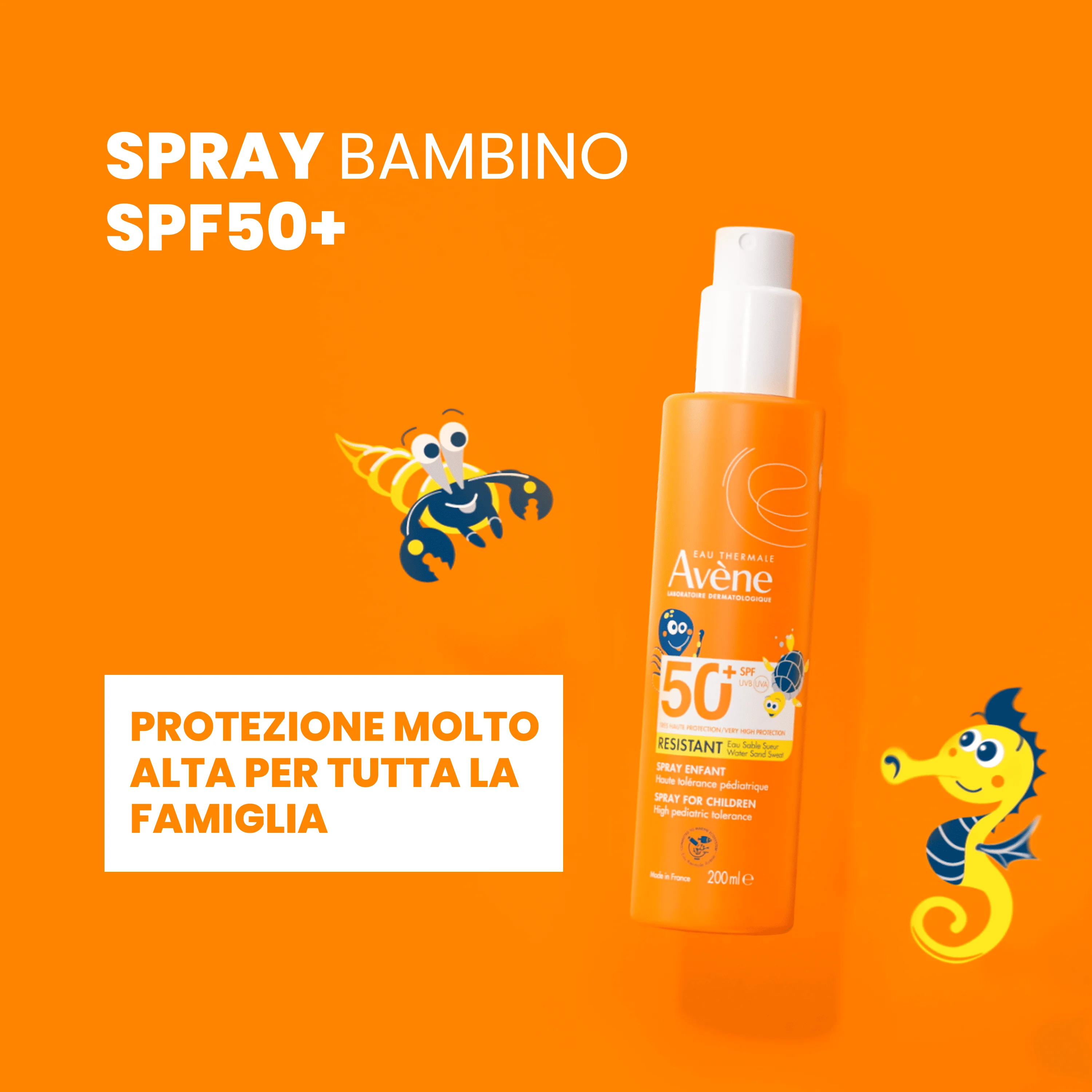 Eau Thermale Avène Spray Solare Bambino 200 ml Protezione Molto Alta SPF 50+
