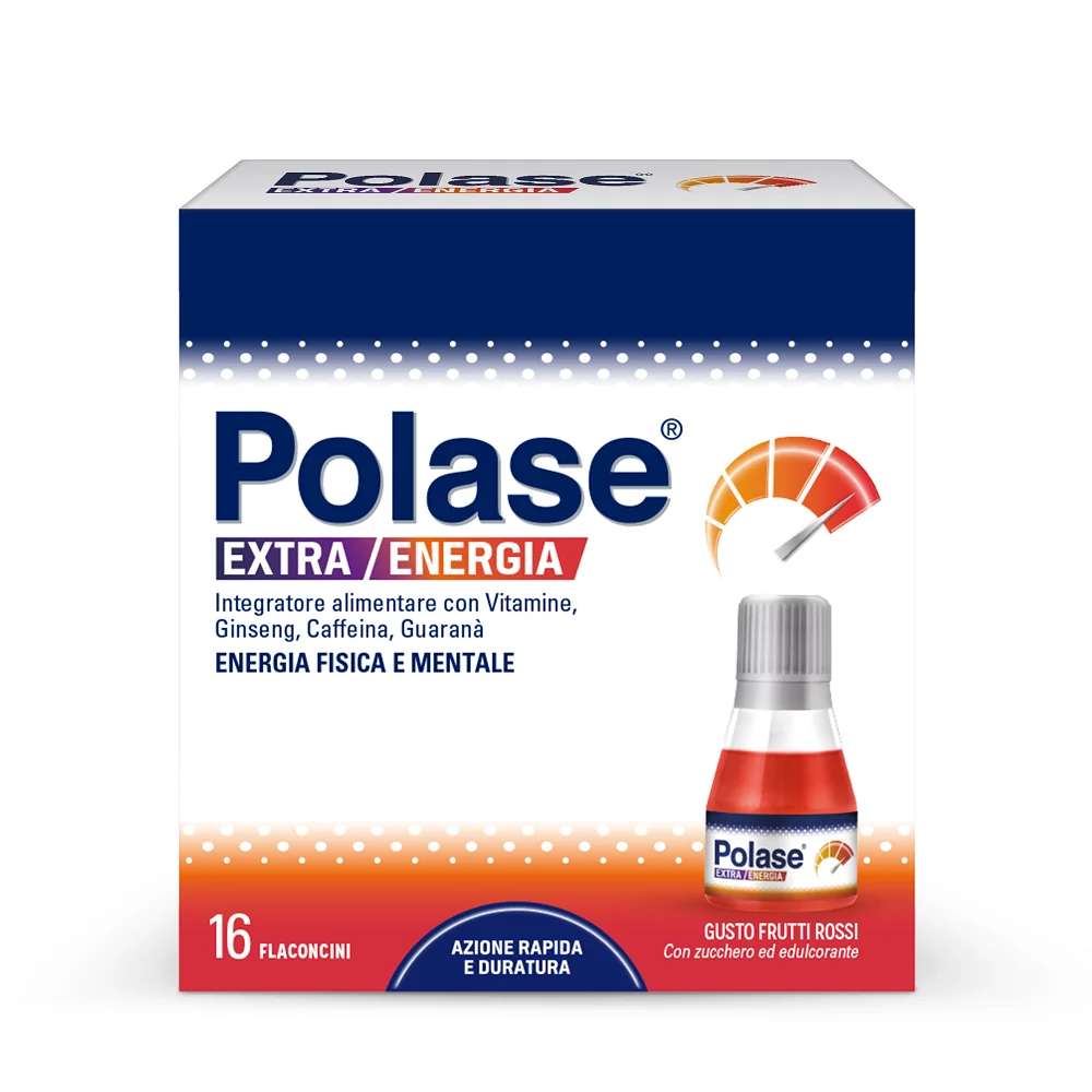 Polase Extra Energia 16 Flaconcini Integratore per Energia Fisica e Mentale