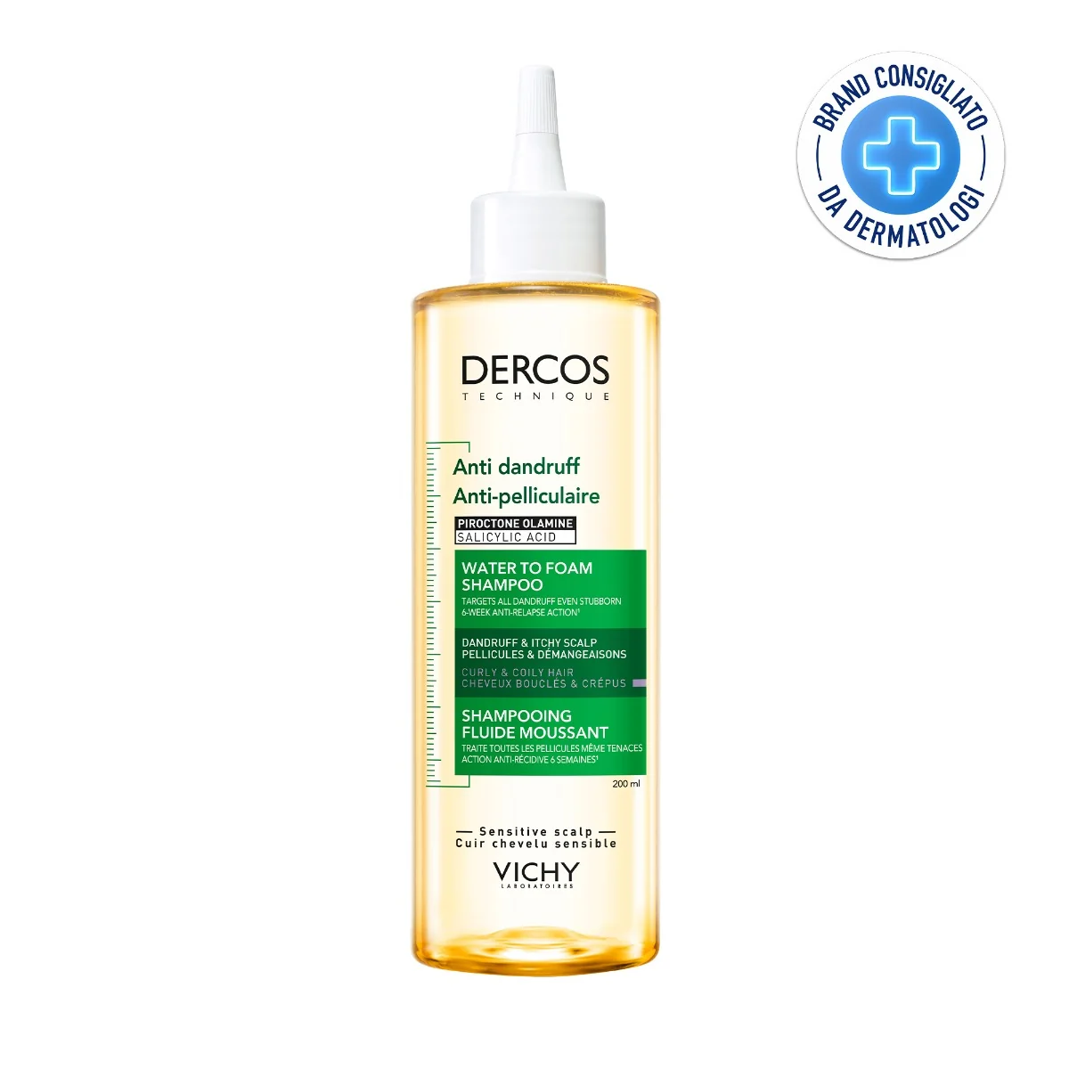 Vichy Dercos Technique Shampoo Anti Dandruff Acqua Mousse 200 ml Shampoo Anti-Forfora