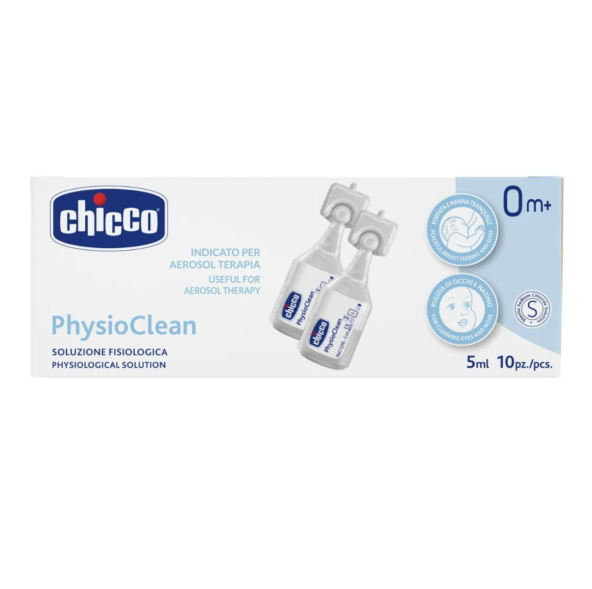 Chicco Physioclean Soluzione Fisiologica 5Ml 10 Pezzi 5ml 10 Pezzi
