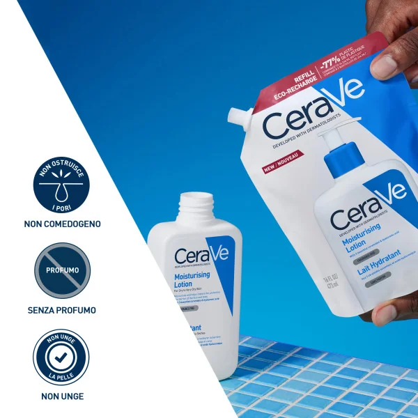 Cerave Lozione Idratante Refill 473 ml Ricarica Lozione per l'Idratazione Cutanea