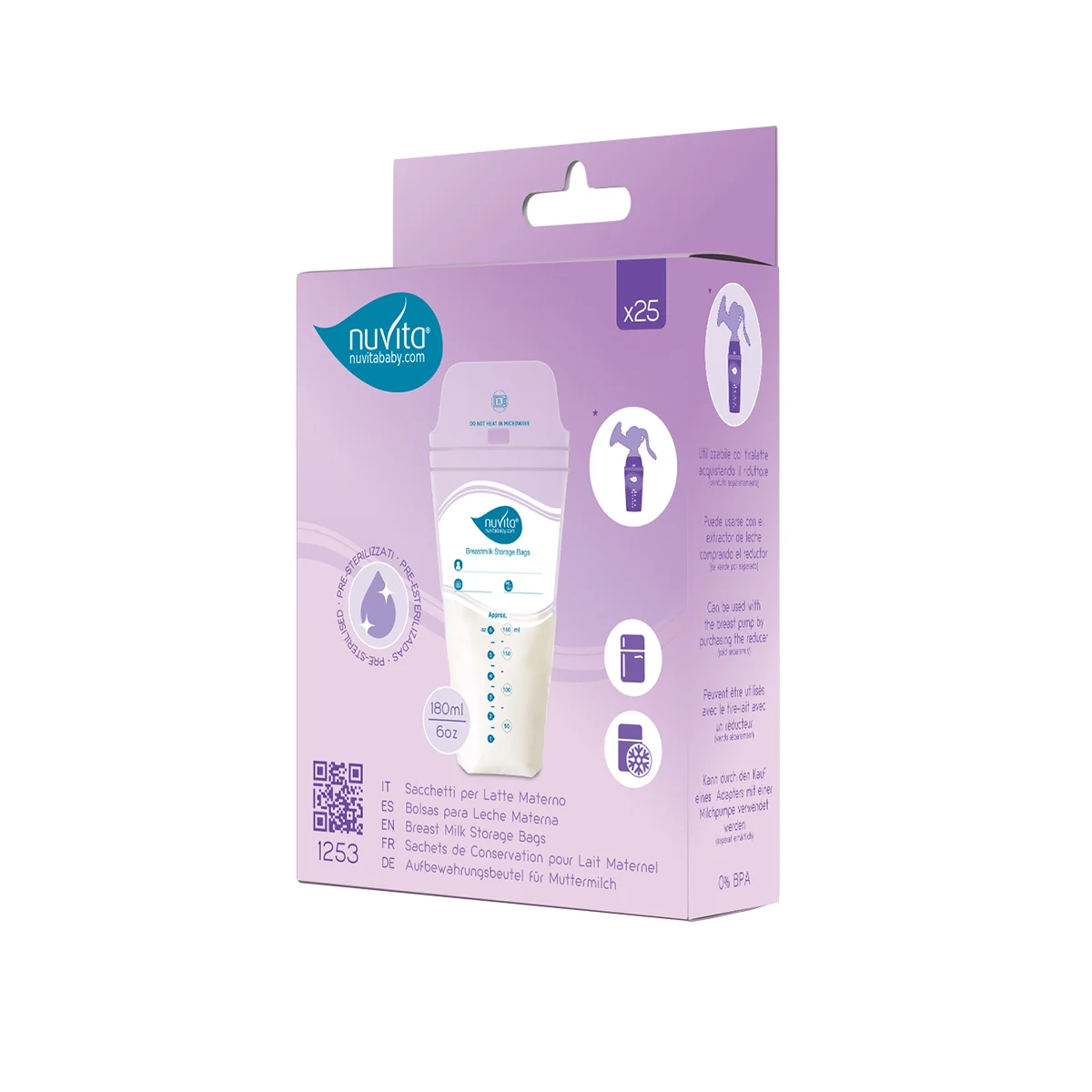Nuvita Sacchetti Per Latte Materno 25 pz Conservazione Latte