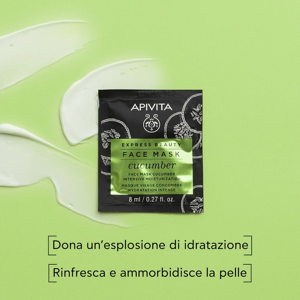 Apivita Express Cucumber 2 X 8 Ml Maschera Viso Idratante