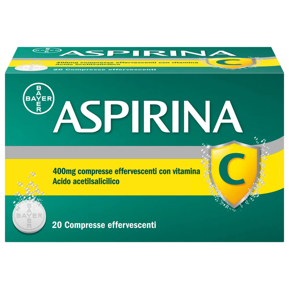 Aspirina C 20 Compresse Effervescenti Raffreddore Febbre e Influenza