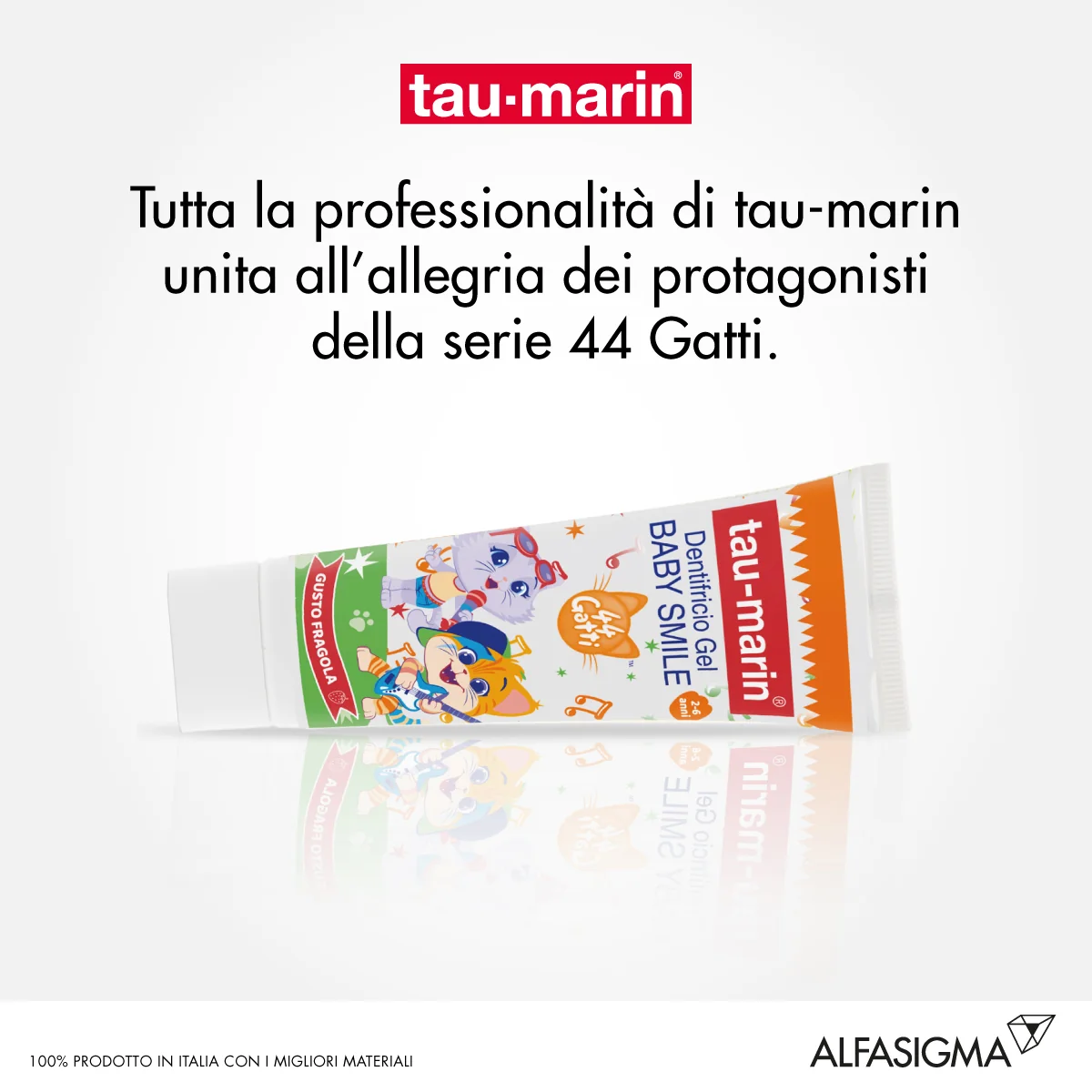 Tau-Marin Baby Smile Dentifricio Gel 2-6 Anni 50 ml Edizione Limitata 44 Gatti