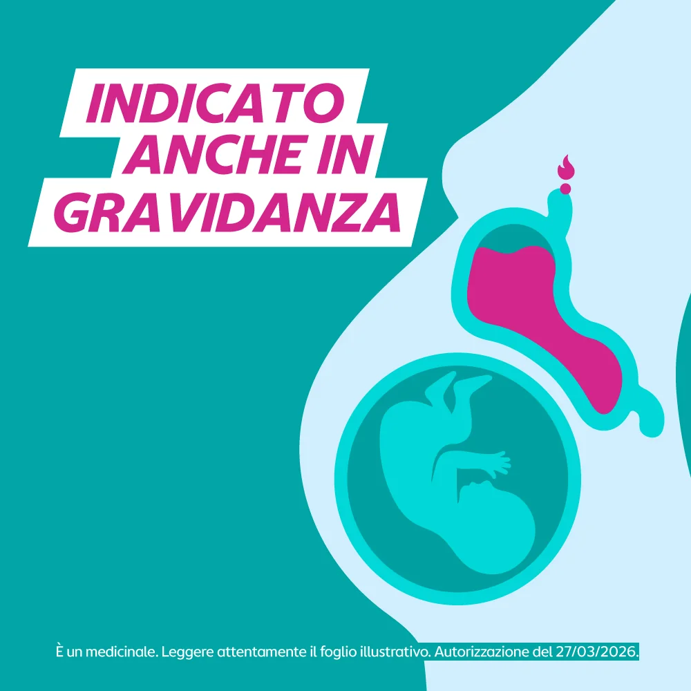 Gaviscon Bruciore e Indigestione Sospensione Orale Gusto Menta 24 Bustine Sintomi da Reflusso Gastro-Esofageo