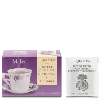 Erbamea Malva Tisana Bio 20 Filtri Tisana Emolliente e Digestiva