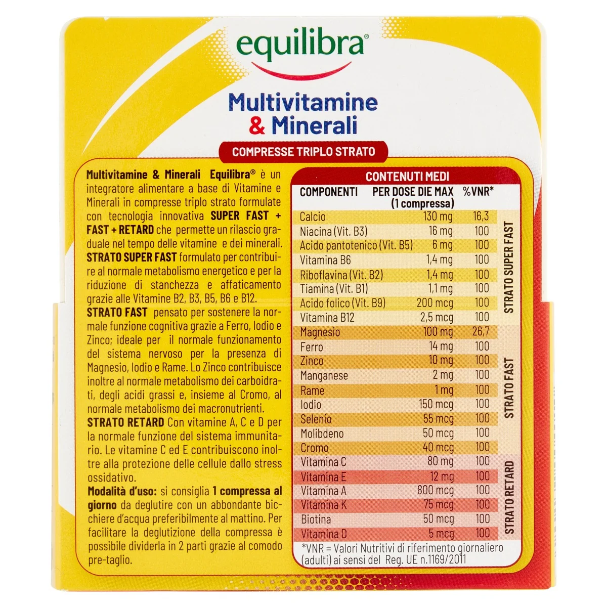 Equilibra Multivitamine & Minerali 30 Compresse Integratore Multivitaminico