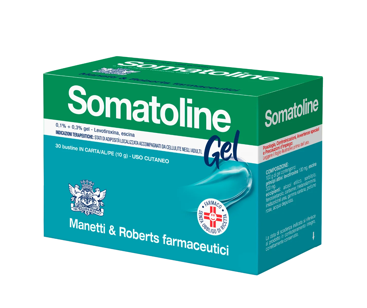 Somatoline Gel 30 Bustine 10 G 0,1% + 0,3% Trattamento Gambe Anticellulite